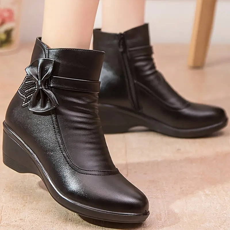 SERENELLA | SIDE ZIP PLATFORM BOOTS FOR WOMEN