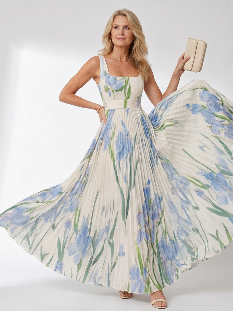 ASHLEY | SLEEVELESS SATIN MIDI DRESS FOR WOMEN