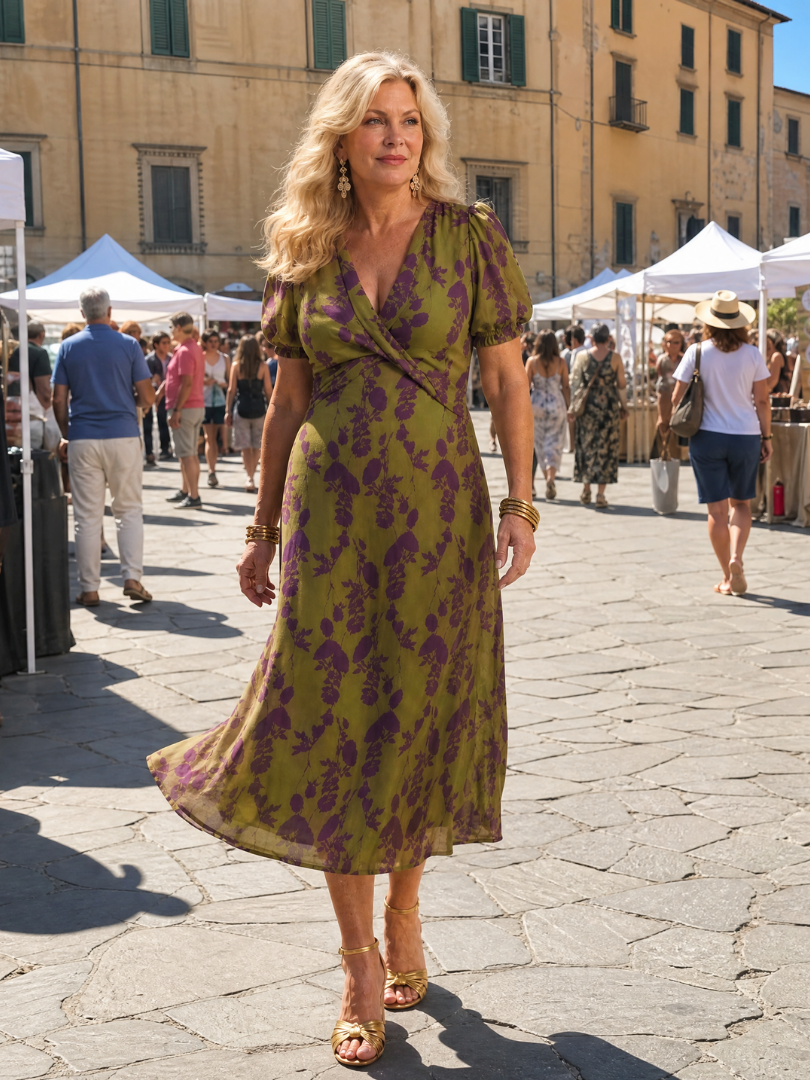 VIREL | FLORAL MIDI DRESS FOR WOMEN