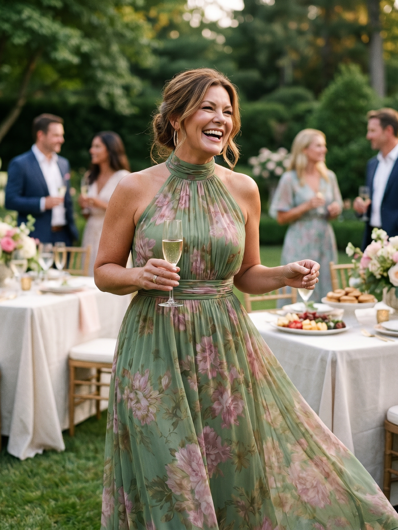 MIRELLE | RUFFLE HALTER DRESS FOR WOMEN