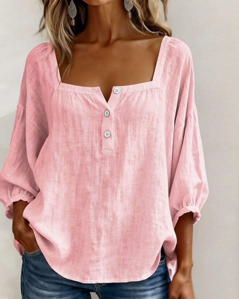 ELODIE – ELEGANT SQUARE NECK BLOUSE
