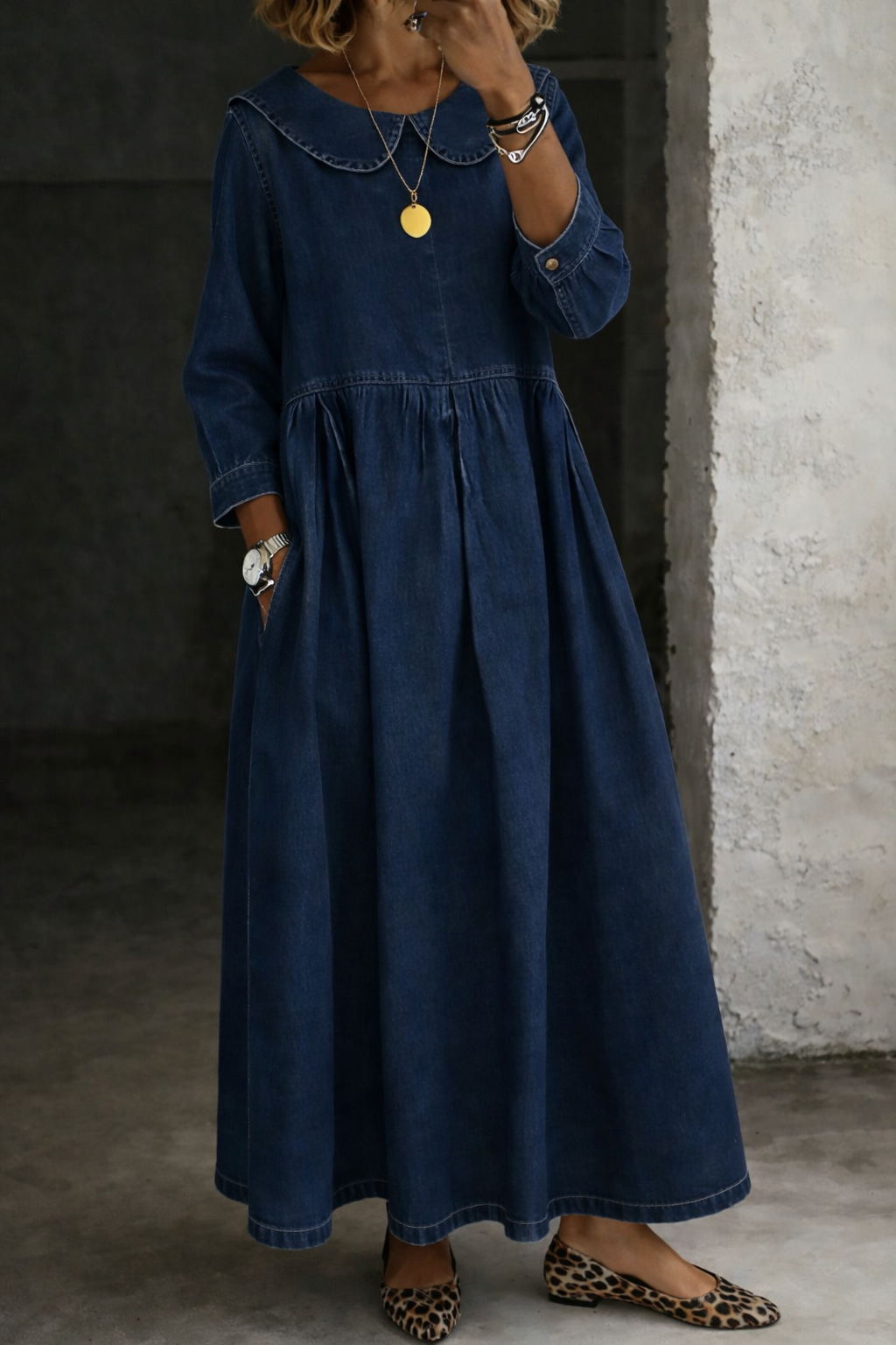 CLARA | PETER PAN DENIM DRESS FOR WOMEN