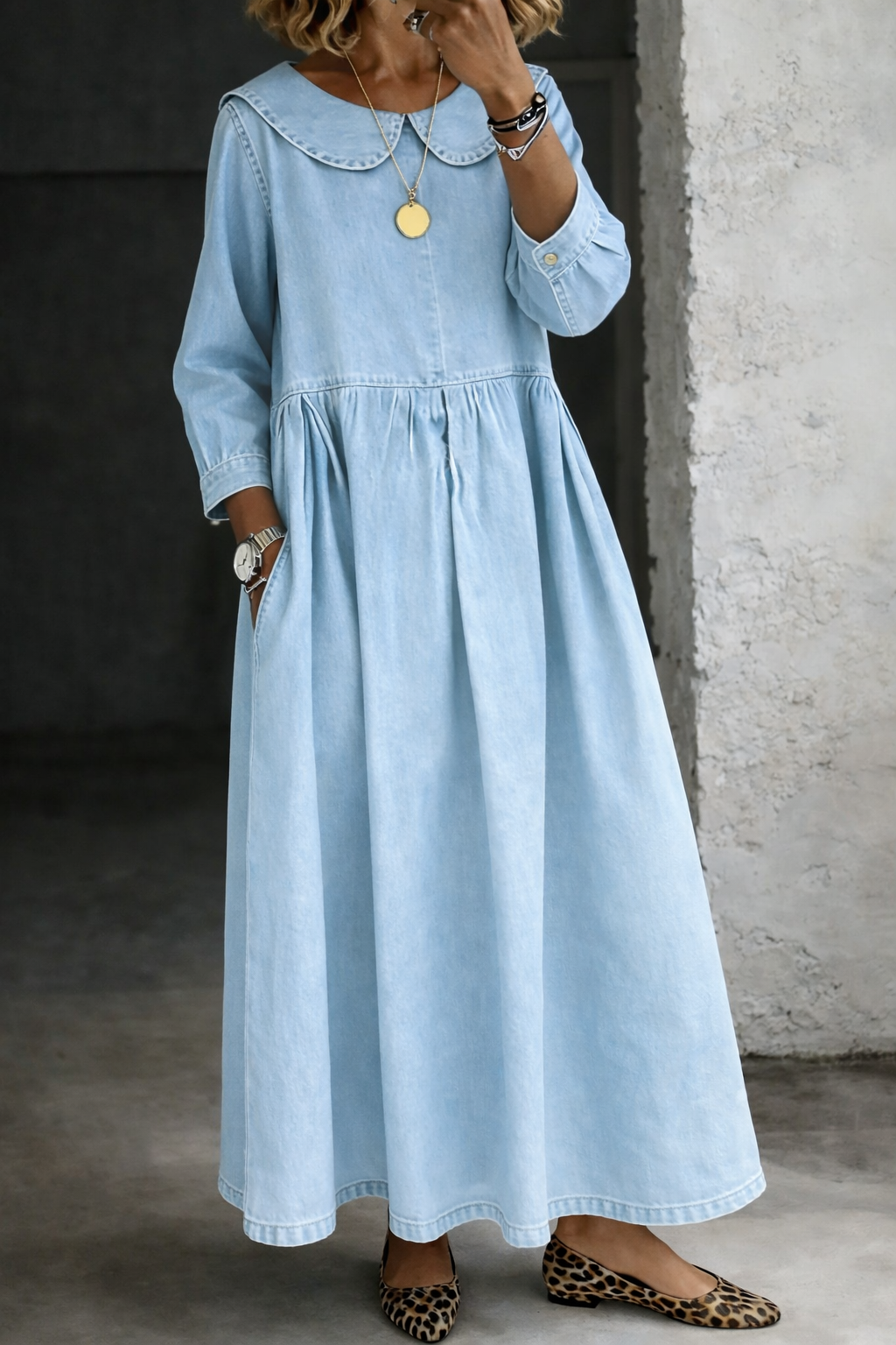CLARA | PETER PAN DENIM DRESS FOR WOMEN