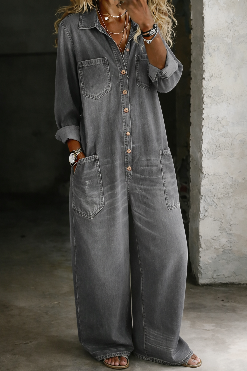 LENA | RELAXED DENIM JUMPSUIT FOR WOMEN
