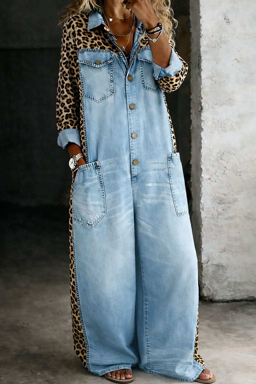 AMANDA | DENIM SHIRT JUMPSUIT FOR WOMEN