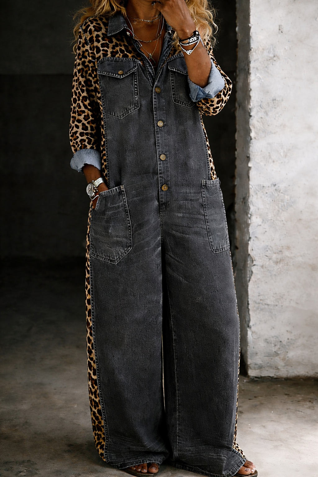 AMANDA | DENIM SHIRT JUMPSUIT FOR WOMEN