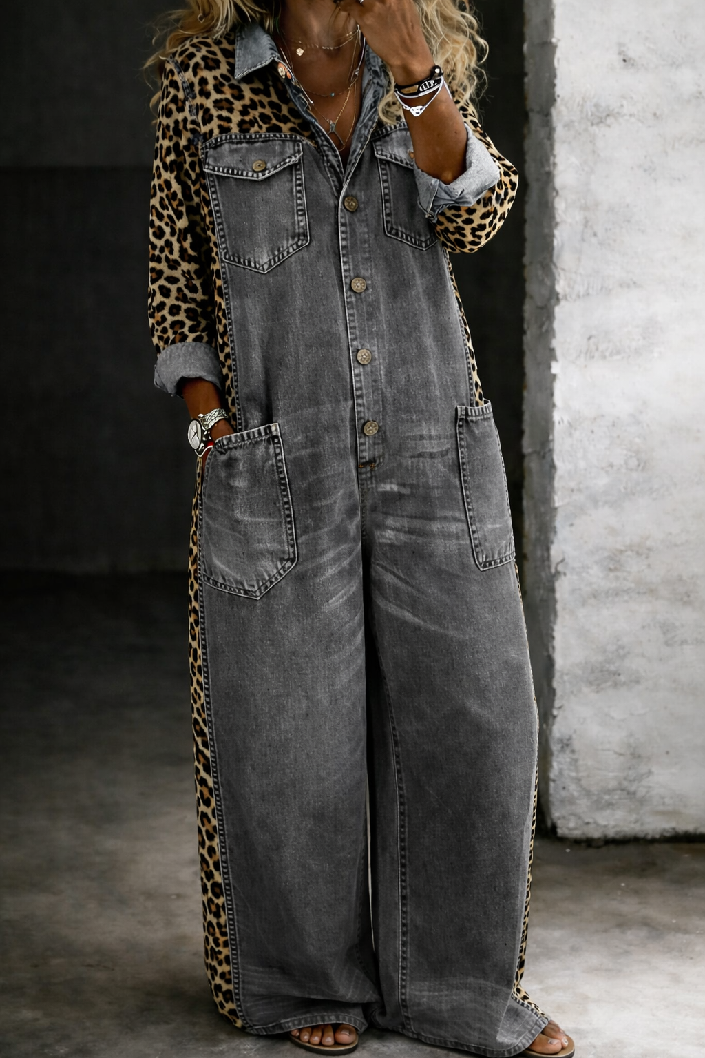 AMANDA | DENIM SHIRT JUMPSUIT FOR WOMEN