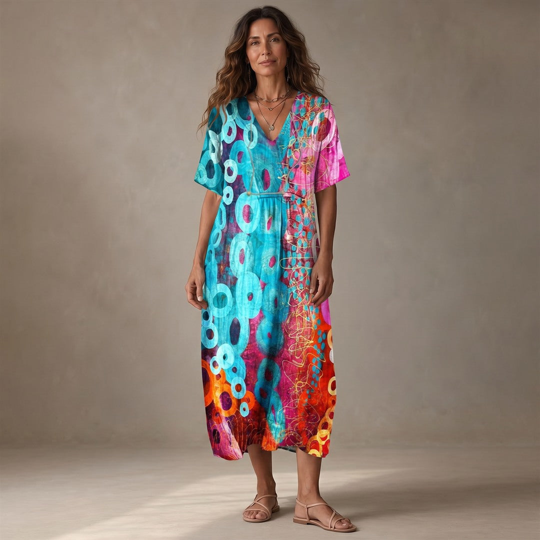 EUGENIA | VIBRANT TIE-DYE SUMMER DRESS FOR WOMEN