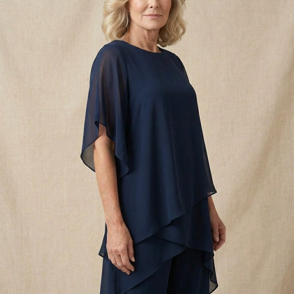 KIMMY – DRAPED TOP & PALAZZO PANTS SET