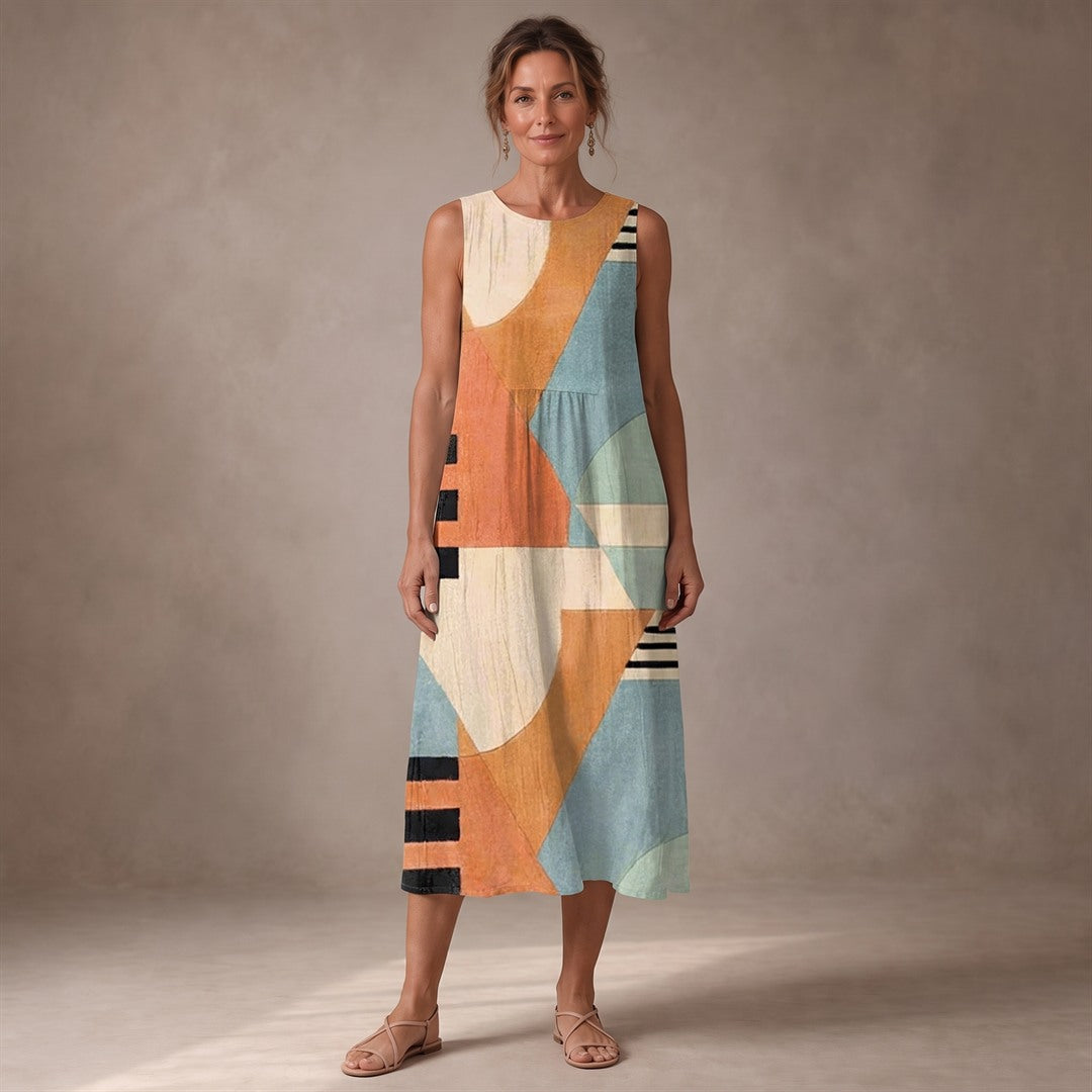 MARISA | GEOMETRIC MIDI DRESS FOR WOMEN