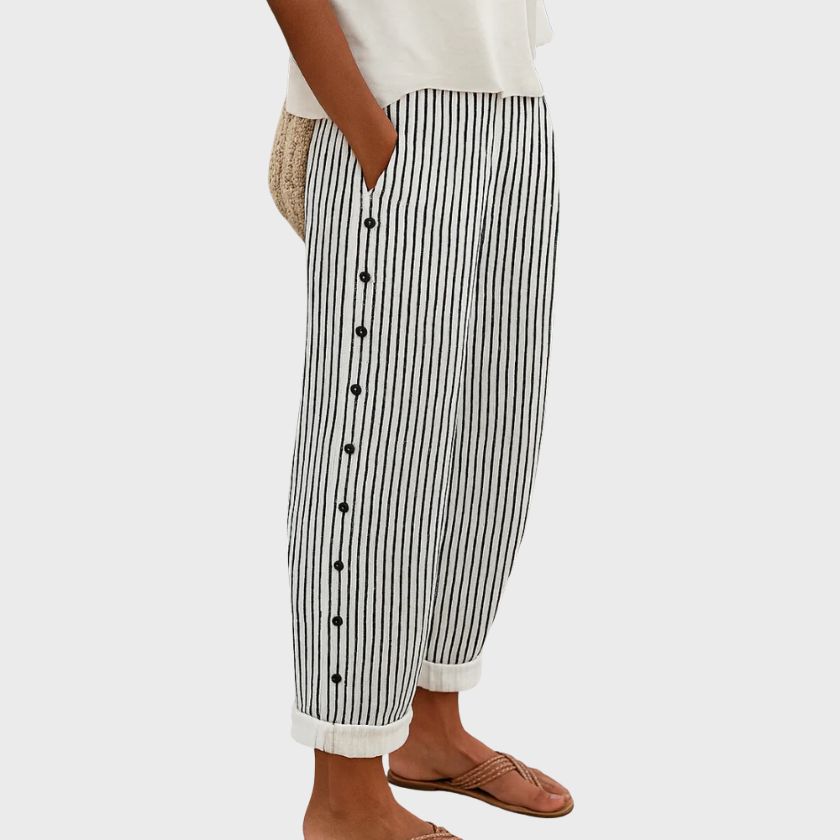 CAITLIN - STRIPED ELEGANCE TROUSERS