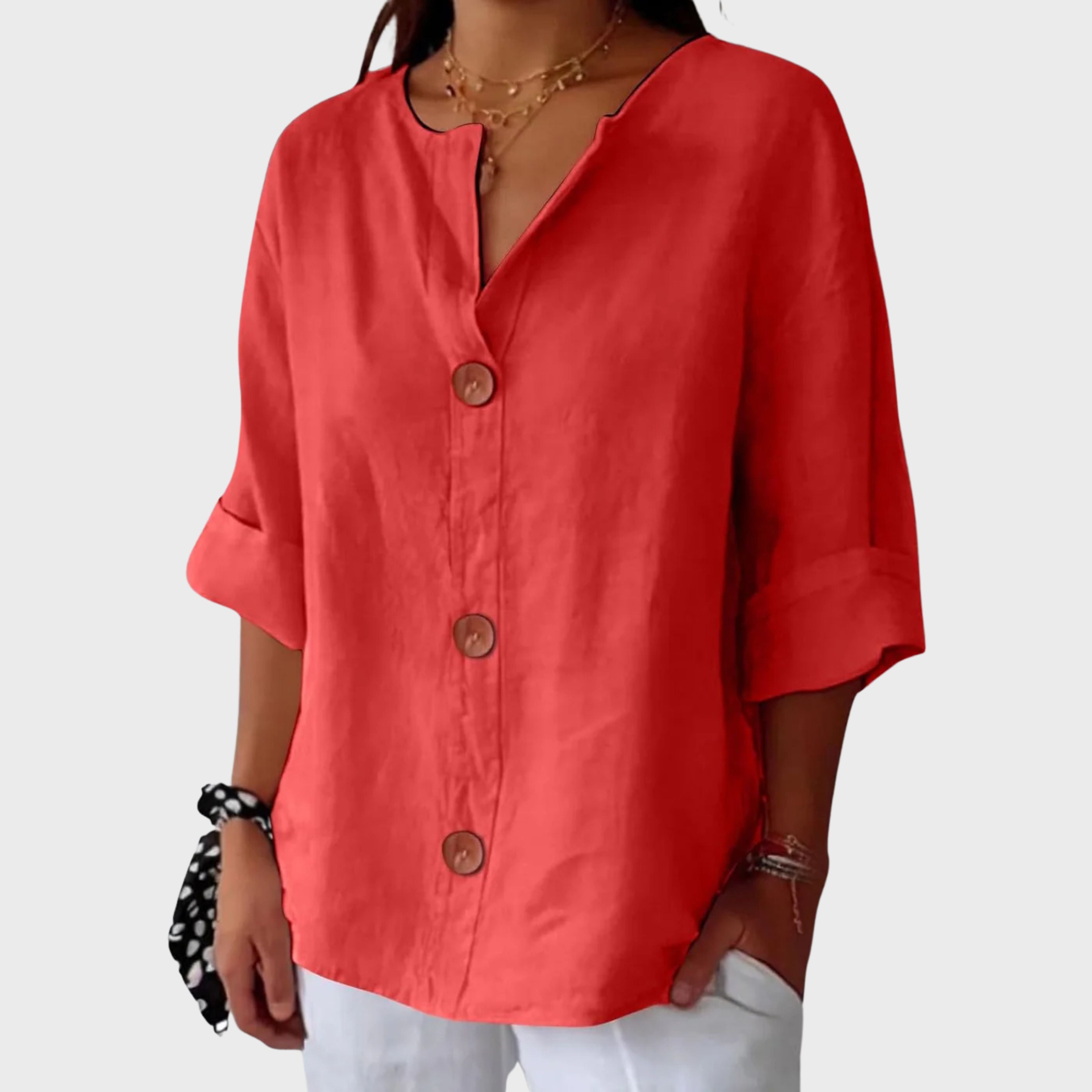 JULIA – RELAXED BUTTON BLOUSE