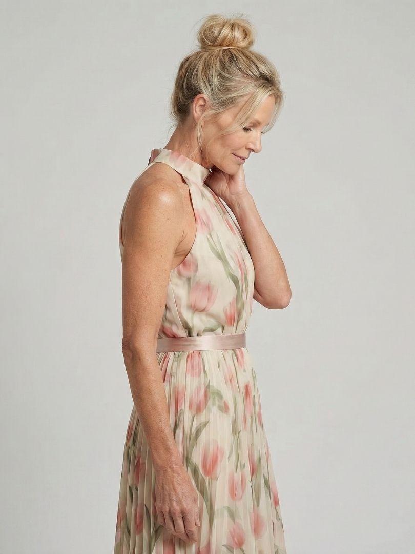 AURELLE | HALTER MIDI DRESS FOR WOMEN
