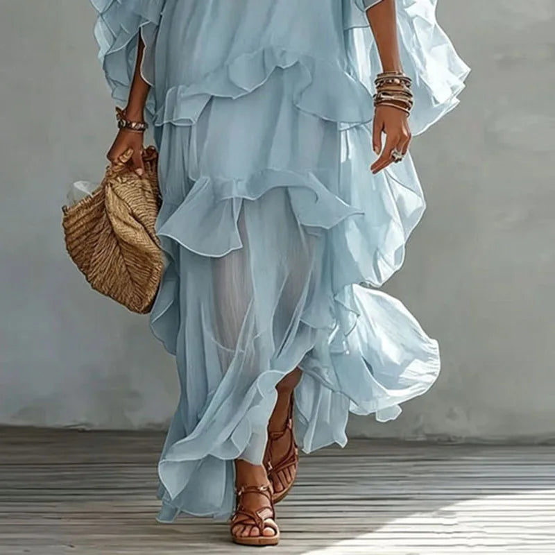 HAILEY | FLOWY RUFFLE MAXI DRESS FOR WOMEN