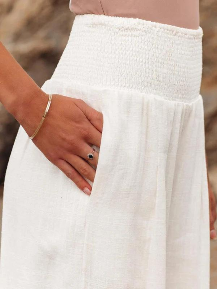 ANNELISE - SMOCKED WAIST TROUSERS