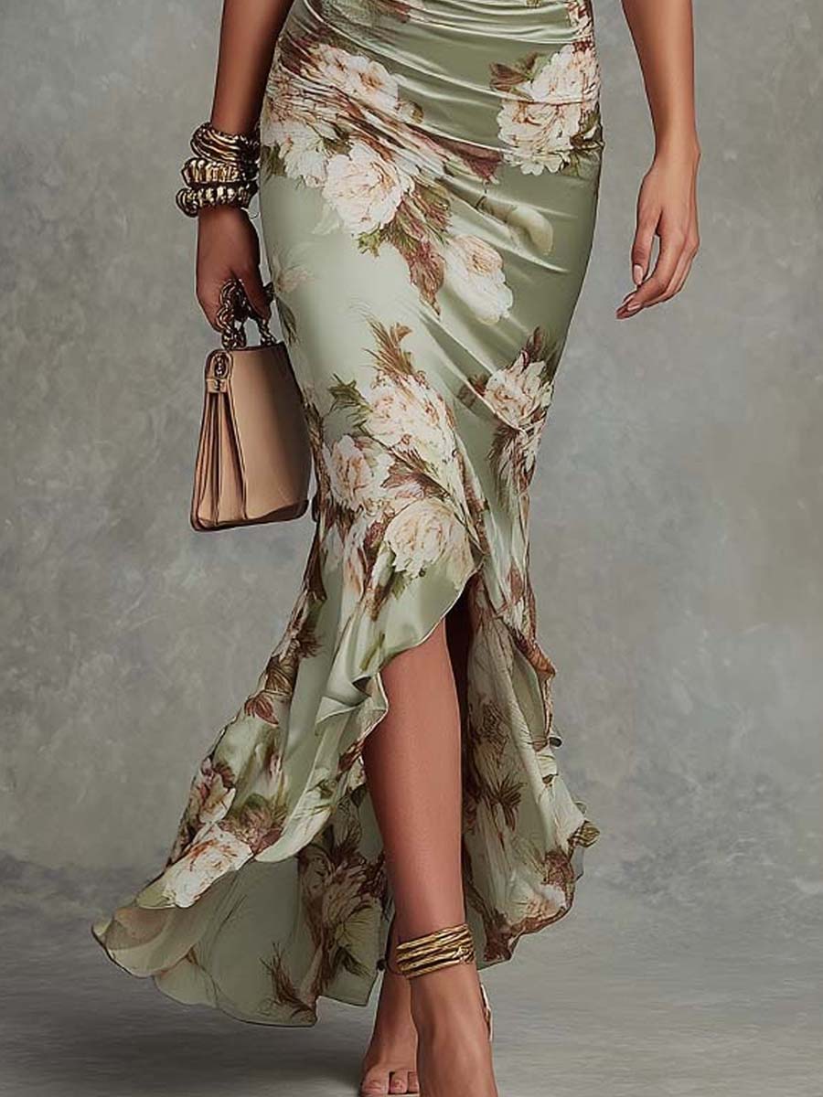 EMILIA | ASYMMETRICAL SATIN MAXI DRESS FOR WOMEN