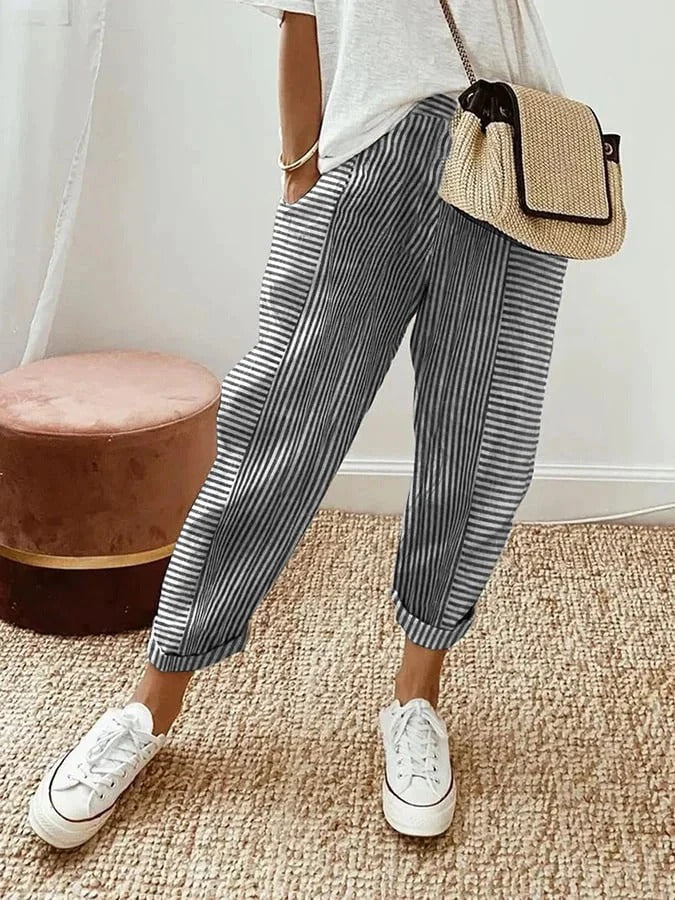 VEYRA - STRIPED RELAXED TROUSERS