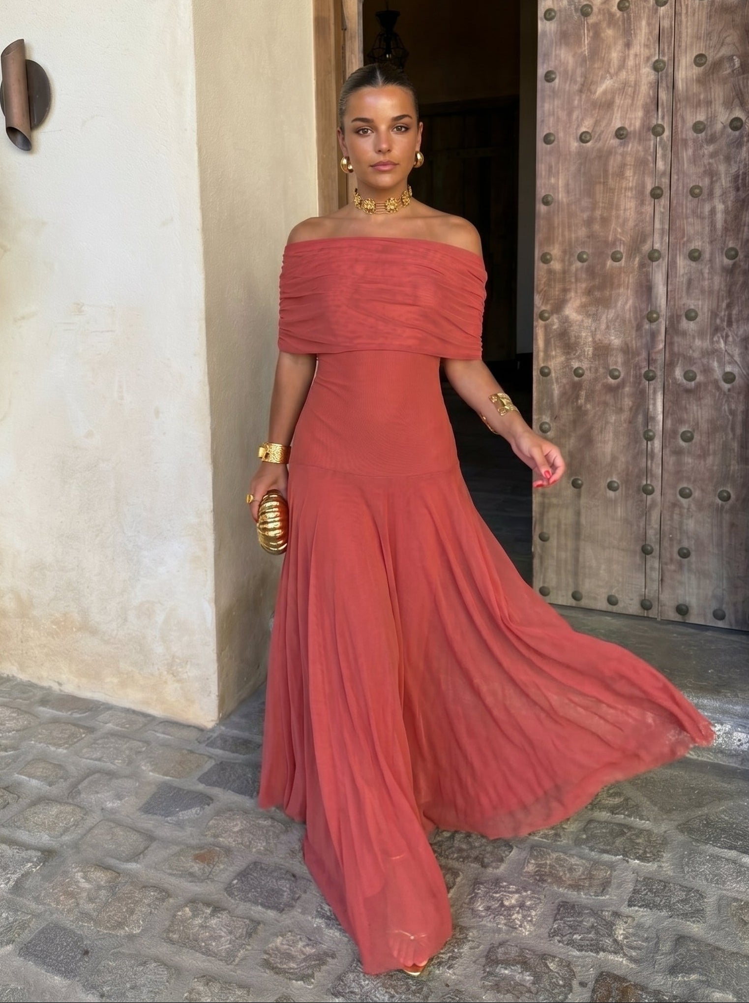 SIMBA | ELEGANT TULLE MAXI DRESS FOR WOMEN