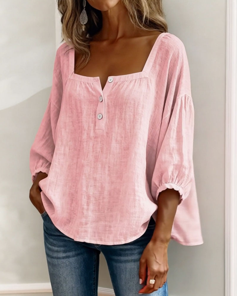 ELODIE – ELEGANT SQUARE NECK BLOUSE