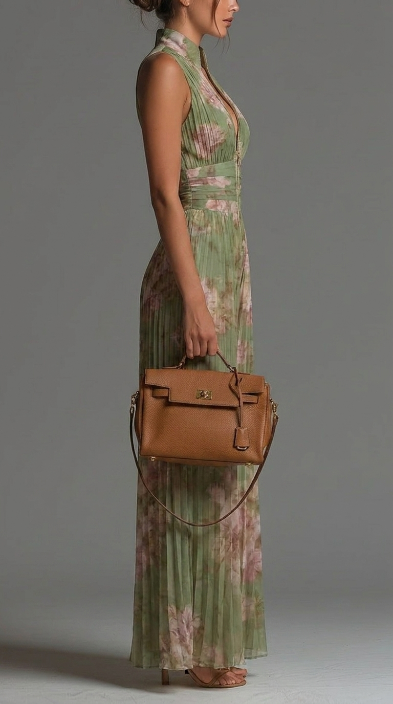ZSÓFIA - FLORAL PLEATED CHIFFON