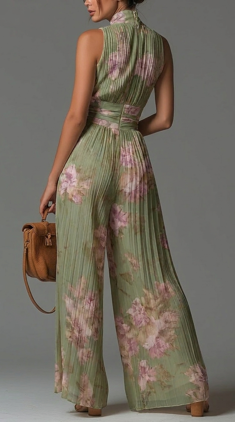ZSÓFIA - FLORAL PLEATED CHIFFON