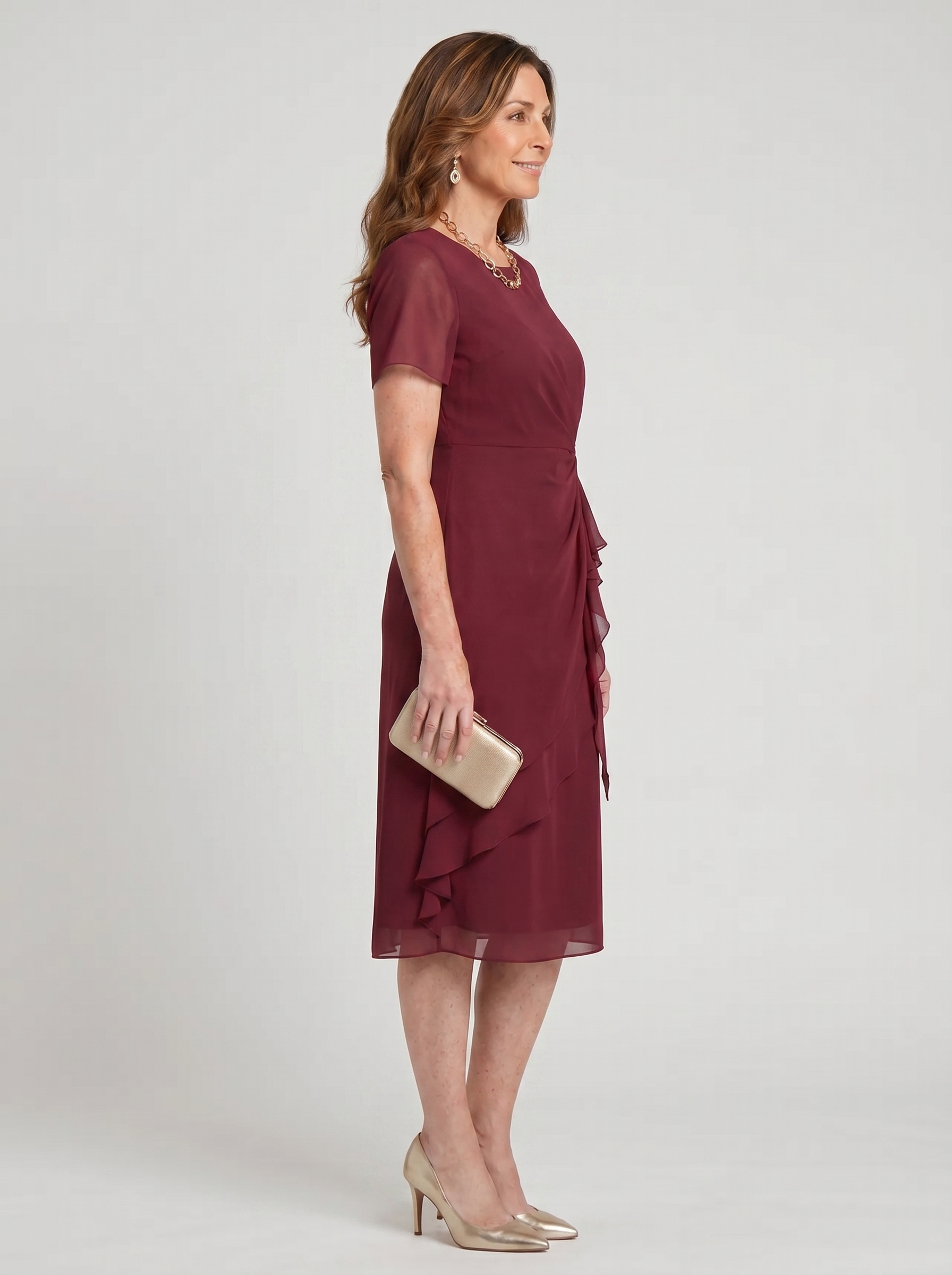 SARA | ELEGANT CHIFFON MIDI DRESS FOR WOMEN