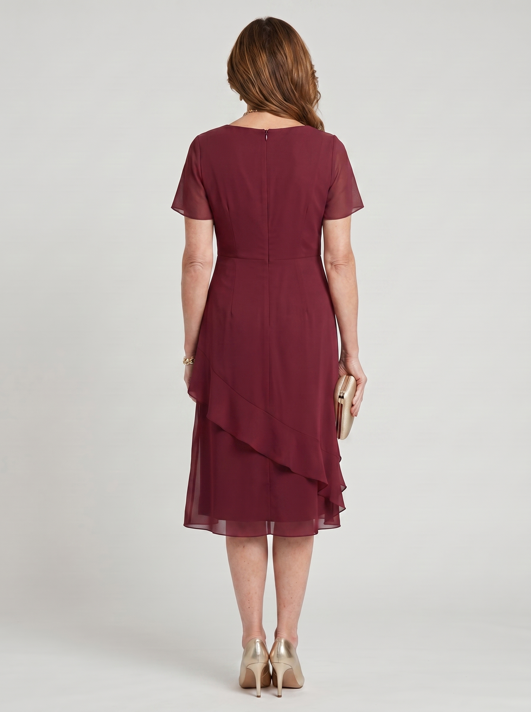 SARA | ELEGANT CHIFFON MIDI DRESS FOR WOMEN