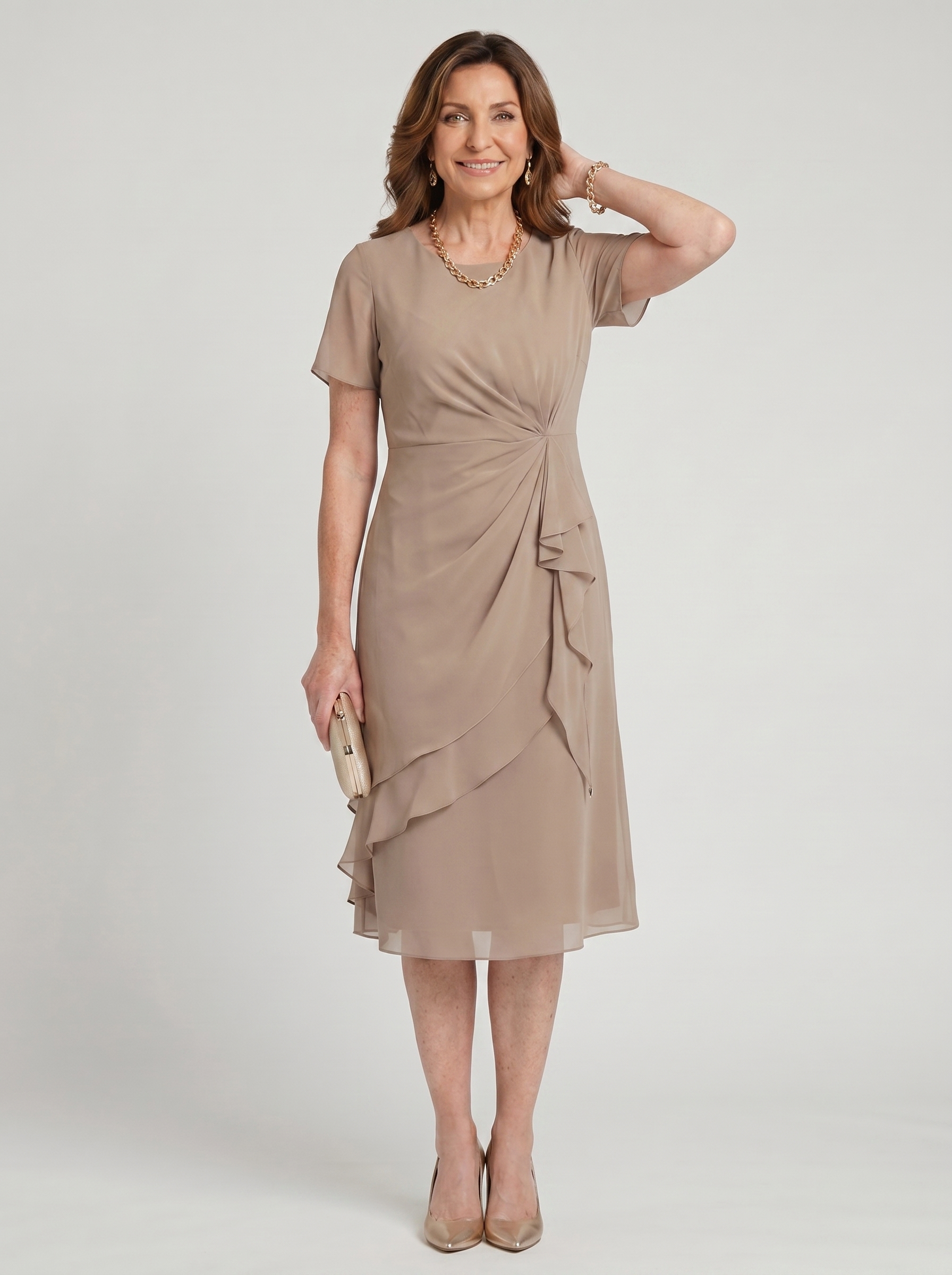 SARA | ELEGANT CHIFFON MIDI DRESS FOR WOMEN