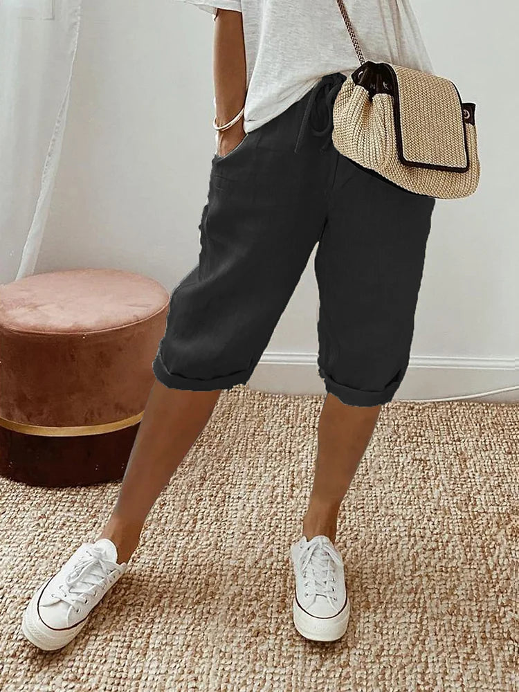 VALERRA® | COTTON LINEN LADIES SHORTS