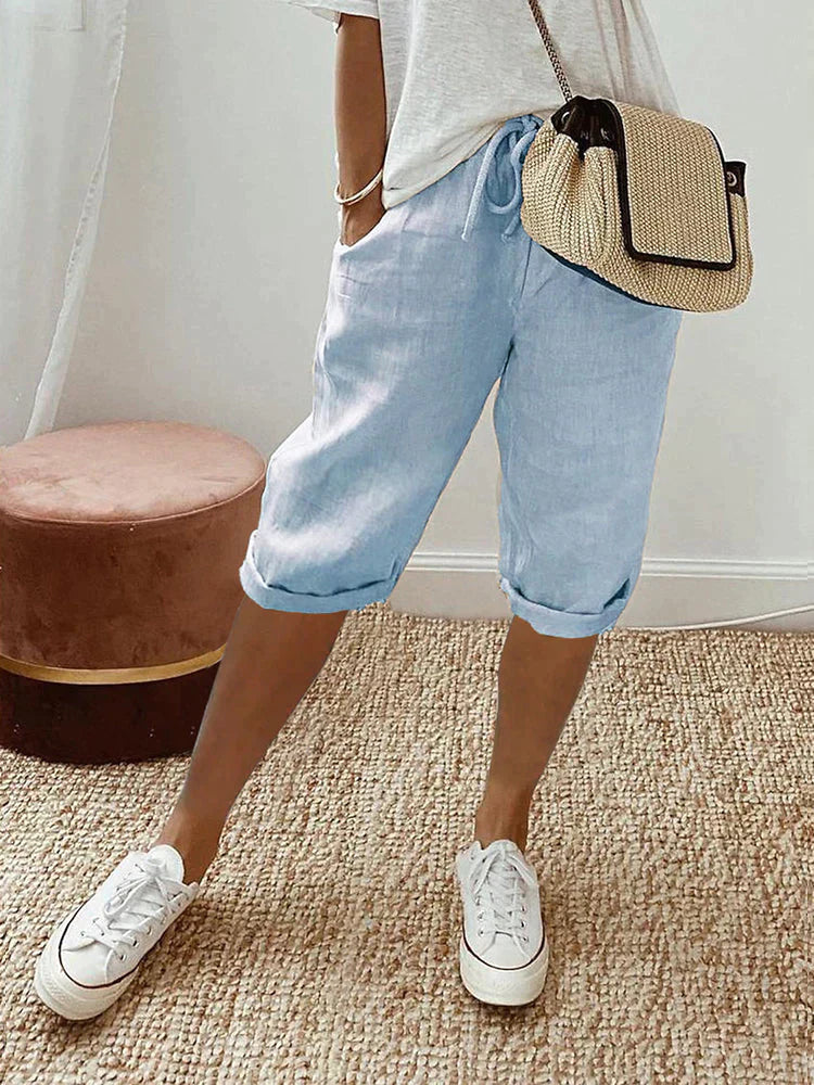 VALERRA® | COTTON LINEN LADIES SHORTS