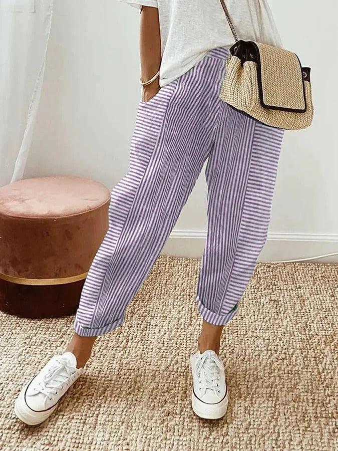 VEYRA - STRIPED RELAXED TROUSERS
